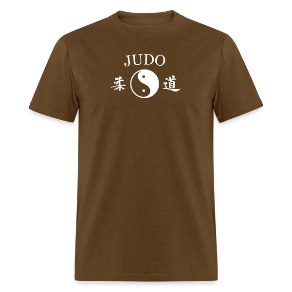 Judo Yin and Yang Kanji Men's T-Shirt - brown