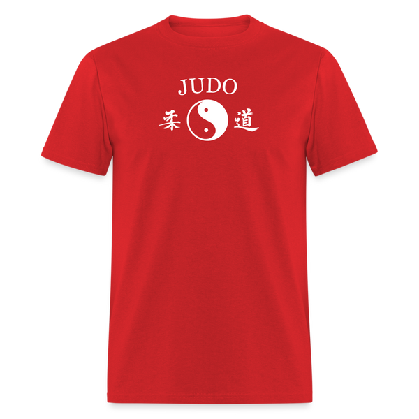 Judo Yin and Yang Kanji Men's T-Shirt - red