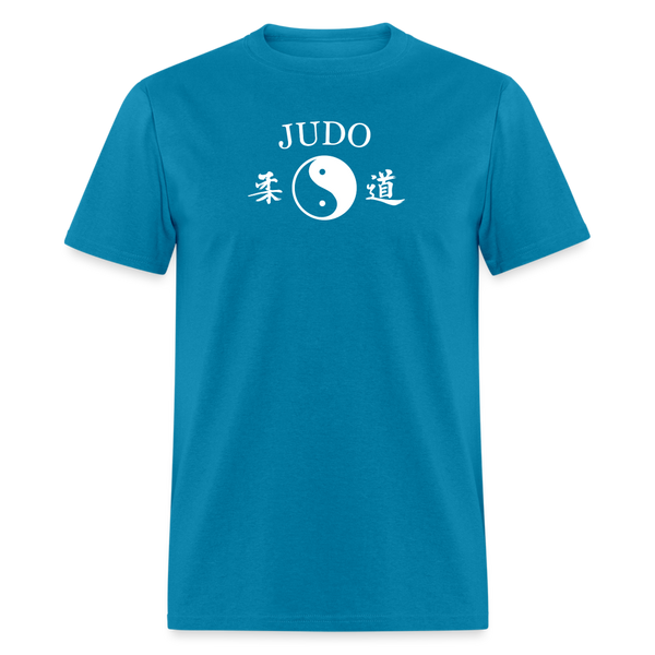 Judo Yin and Yang Kanji Men's T-Shirt - turquoise