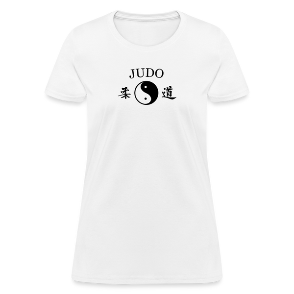 Judo Yin and Yang Kanji Women's T-Shirt - white