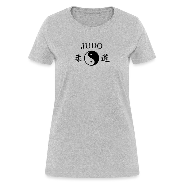 Judo Yin and Yang Kanji Women's T-Shirt - heather gray