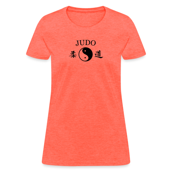 Judo Yin and Yang Kanji Women's T-Shirt - heather coral