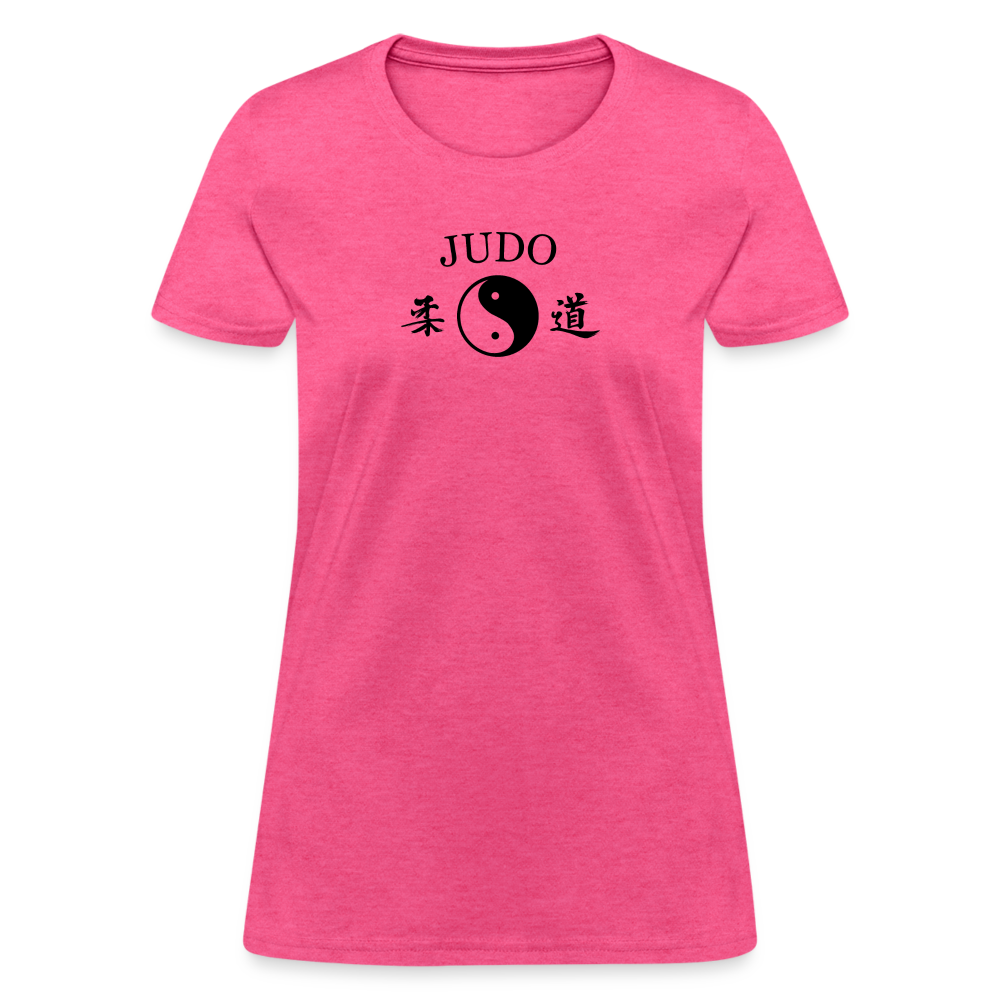 Judo Yin and Yang Kanji Women's T-Shirt - heather pink
