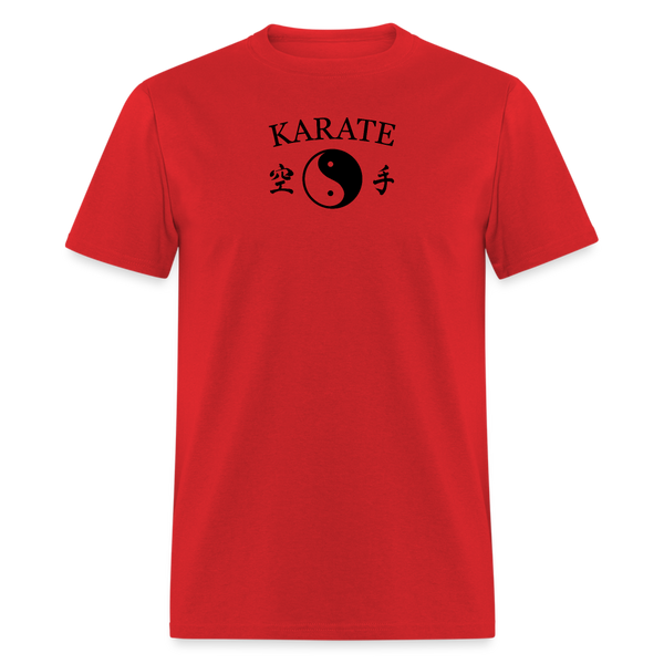 Karate Yin and Yang Kanji Men's T-Shirt - red