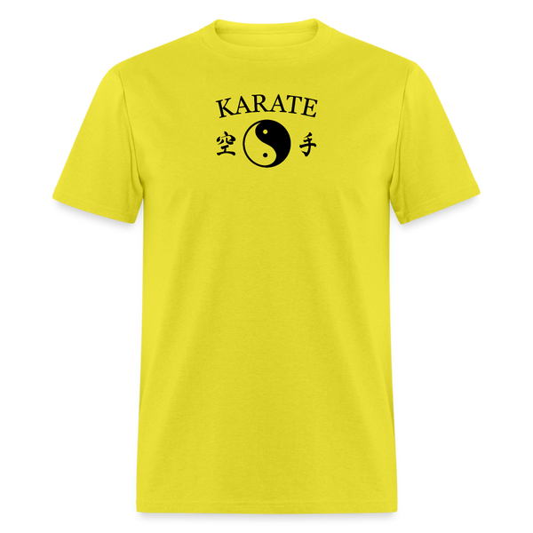 Karate Yin and Yang Kanji Men's T-Shirt - yellow