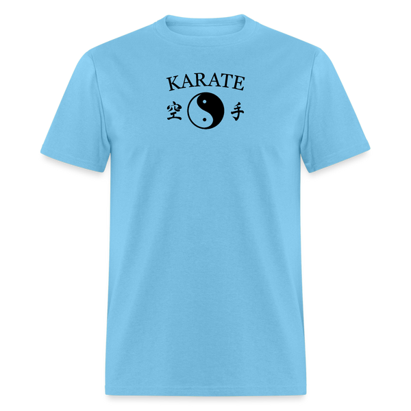 Karate Yin and Yang Kanji Men's T-Shirt - aquatic blue