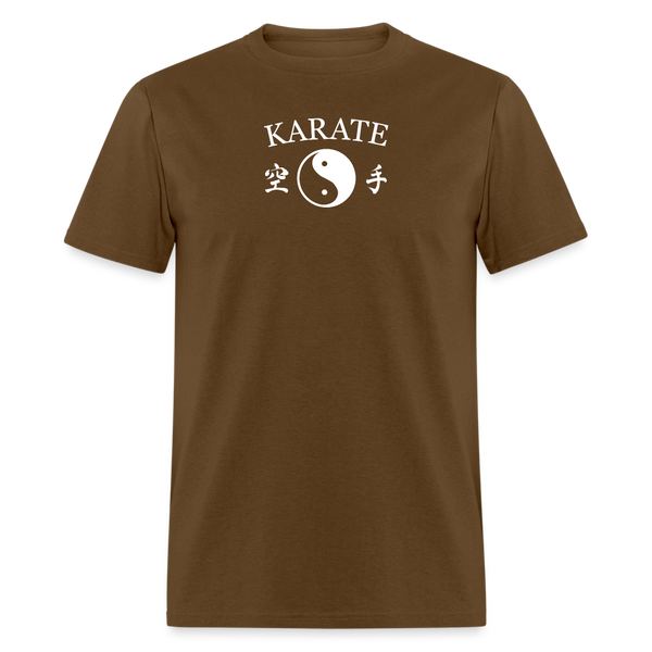 Karate Yin and Yang Kanji Men's T-Shirt - brown
