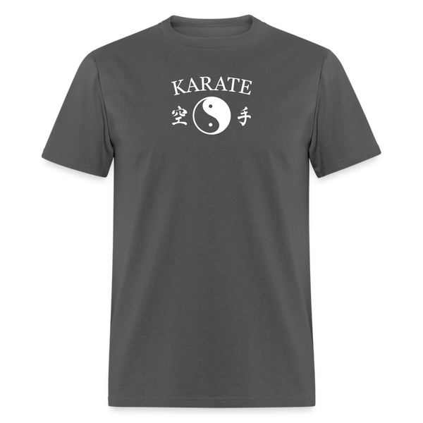 Karate Yin and Yang Kanji Men's T-Shirt - charcoal