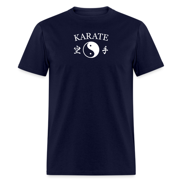 Karate Yin and Yang Kanji Men's T-Shirt - navy
