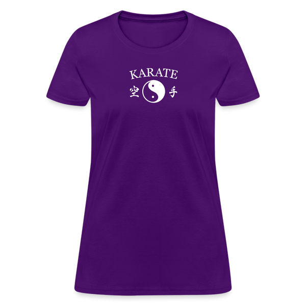 Karate Yin and Yang Kanji Women's T-Shirt - purple
