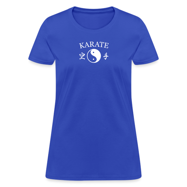 Karate Yin and Yang Kanji Women's T-Shirt - royal blue
