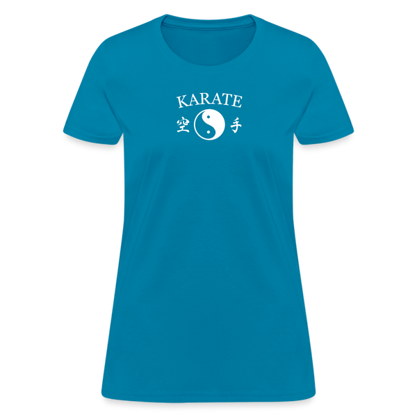Karate Yin and Yang Kanji Women's T-Shirt - turquoise