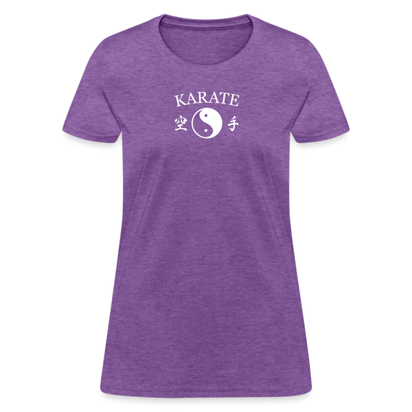 Karate Yin and Yang Kanji Women's T-Shirt - purple heather