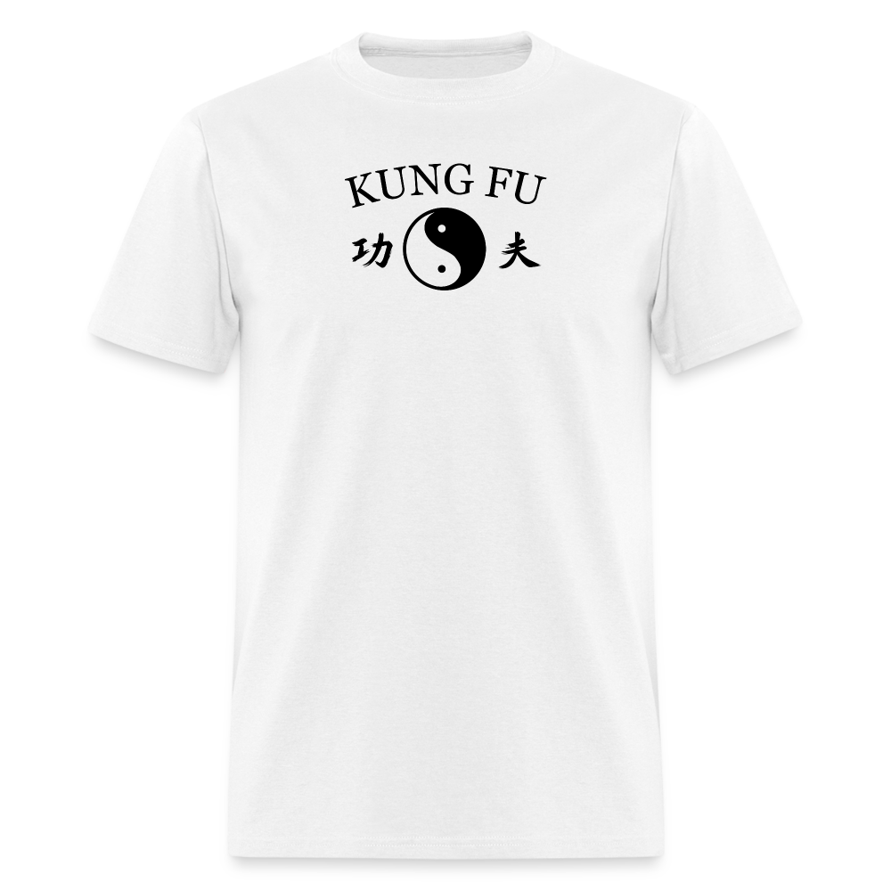 Kung Fu Yin and Yang Kanji Men's T-Shirt - white