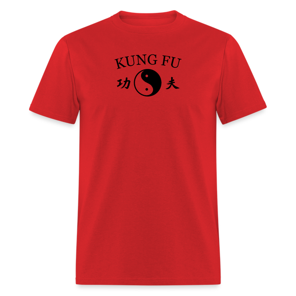 Kung Fu Yin and Yang Kanji Men's T-Shirt - red