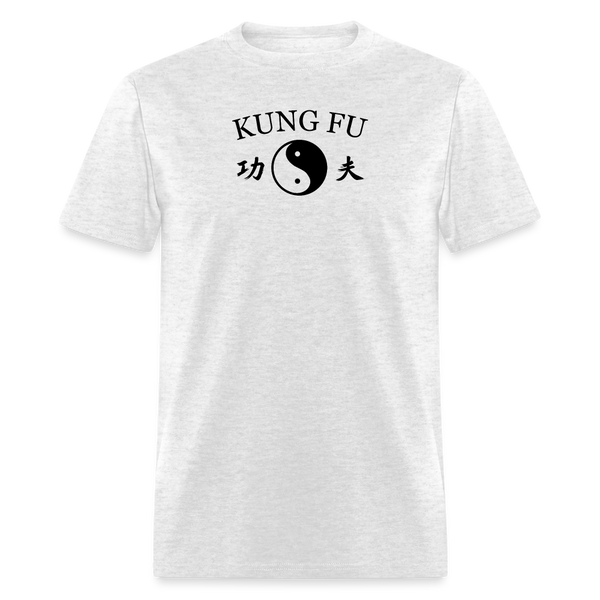 Kung Fu Yin and Yang Kanji Men's T-Shirt - light heather gray