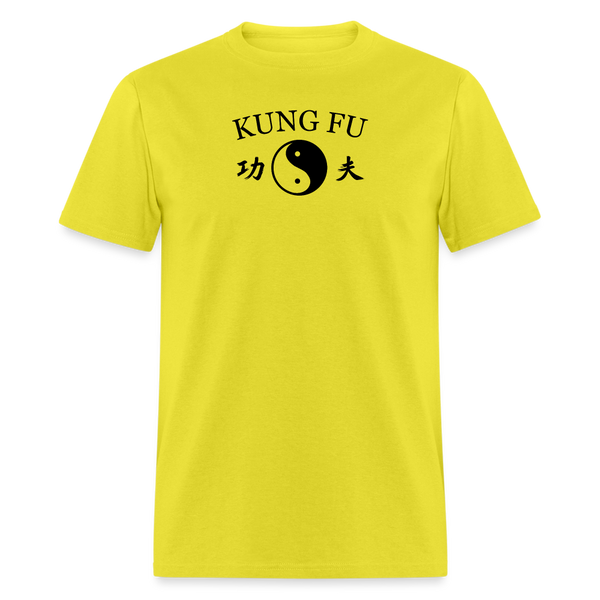 Kung Fu Yin and Yang Kanji Men's T-Shirt - yellow