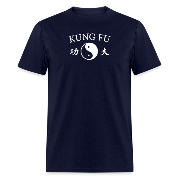 Kung Fu Yin and Yang Kanji Men's T-Shirt - navy