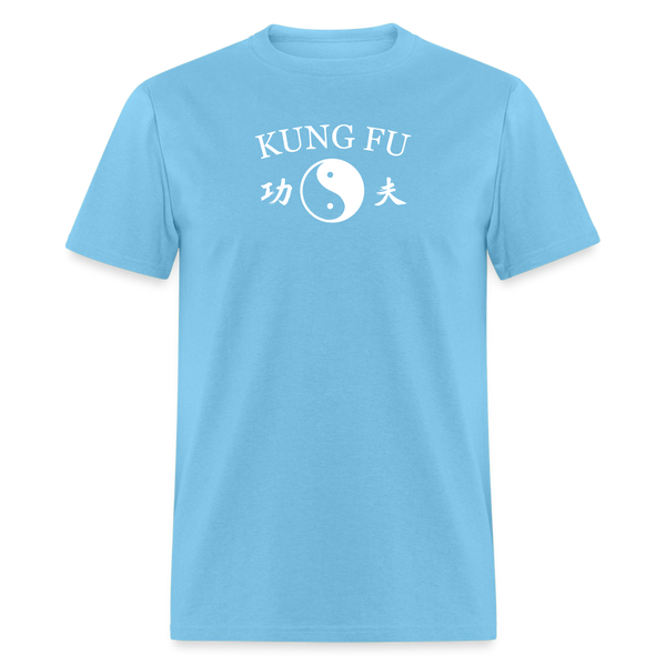 Kung Fu Yin and Yang Kanji Men's T-Shirt - aquatic blue