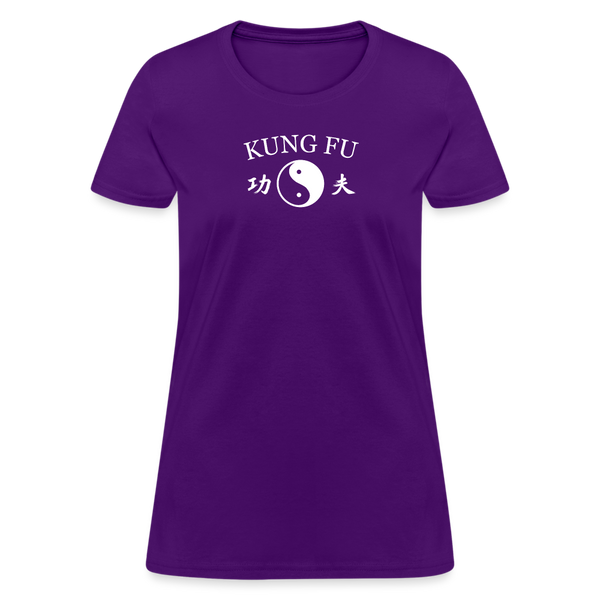 Kung Fu Yin and Yang Kanji Women's T-Shirt - purple