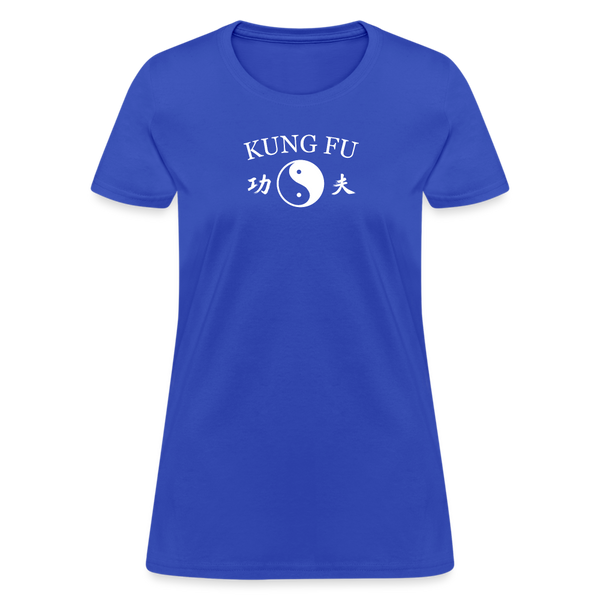 Kung Fu Yin and Yang Kanji Women's T-Shirt - royal blue