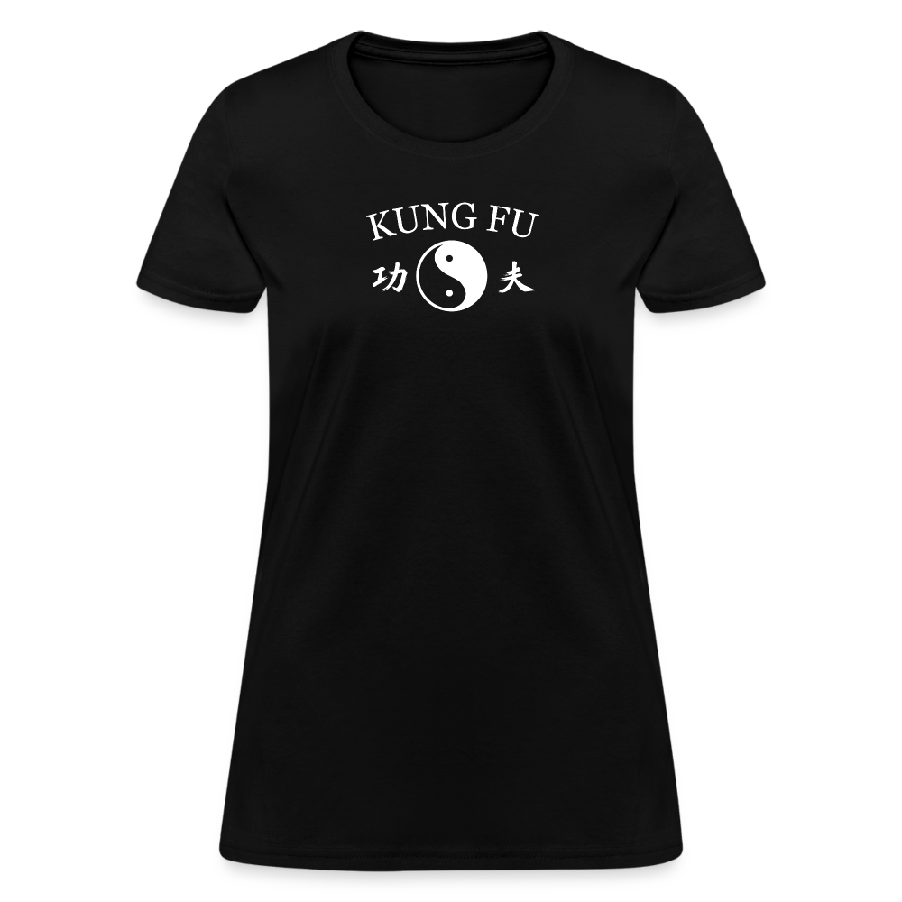 Kung Fu Yin and Yang Kanji Women's T-Shirt - black