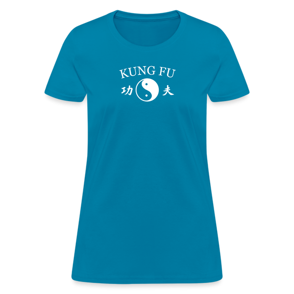 Kung Fu Yin and Yang Kanji Women's T-Shirt - turquoise