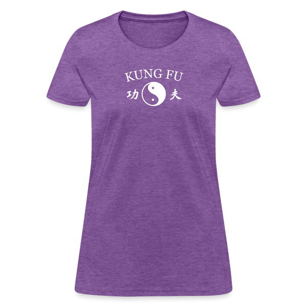 Kung Fu Yin and Yang Kanji Women's T-Shirt - purple heather