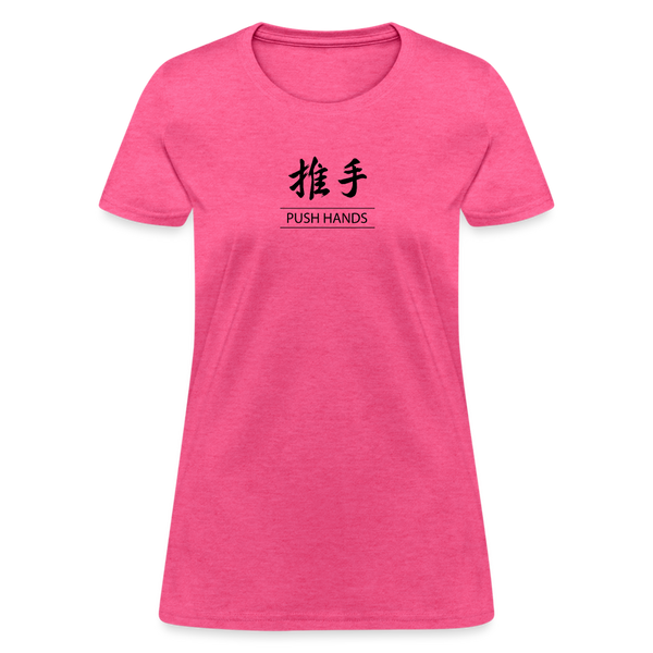 Push Hands Kanji Women's T-Shirt - heather pink