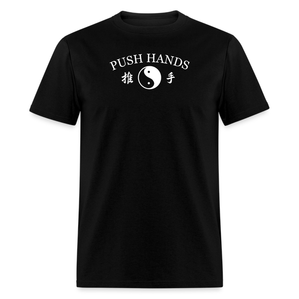 Push Hands Yin and Yang Kanji Men's T-Shirt - black