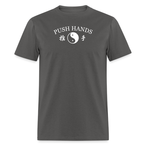 Push Hands Yin and Yang Kanji Men's T-Shirt - charcoal