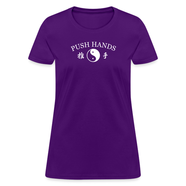 Push Hands Yin and Yang Kanji Women's T-Shirt - purple