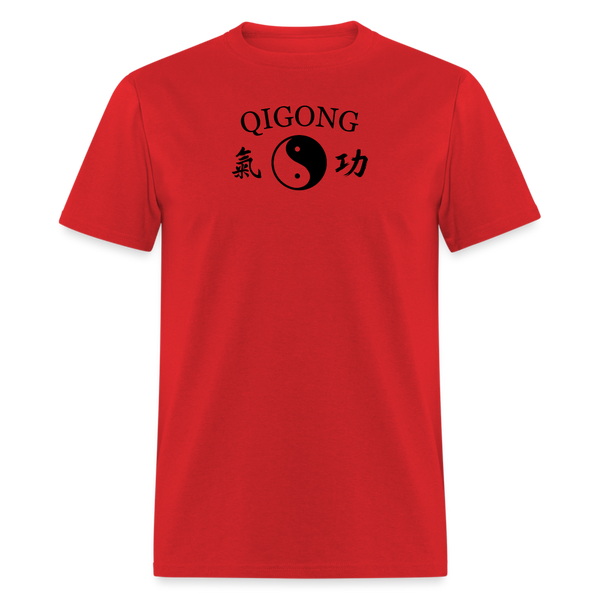 Qigong Yin and Yang with Kanji Men's T-Shirt - red