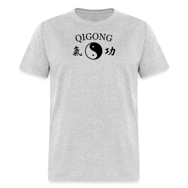Qigong Yin and Yang with Kanji Men's T-Shirt - heather gray