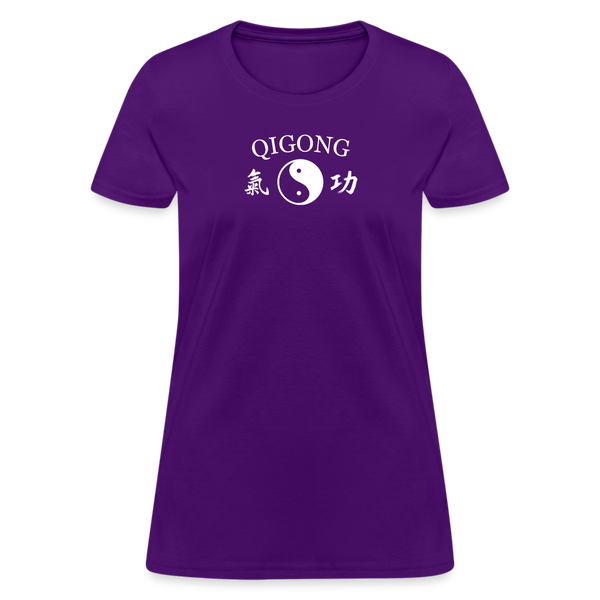 Qigong Yin and Yang with Kanji Women's T-Shirt - purple