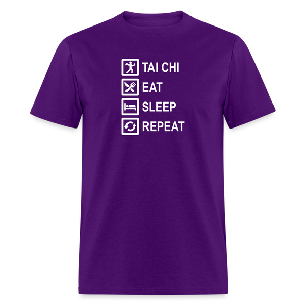 Tai Chi, Eat Sleep, Repeat Men's T-Shirt - purple