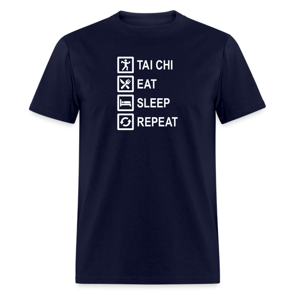 Tai Chi, Eat Sleep, Repeat Men's T-Shirt - navy