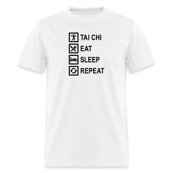 Tai Chi, Eat Sleep, Repeat Men's T-Shirt - white