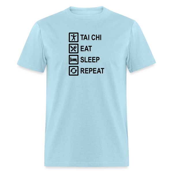 Tai Chi, Eat Sleep, Repeat Men's T-Shirt - powder blue