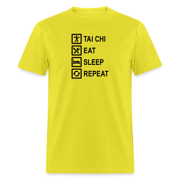 Tai Chi, Eat Sleep, Repeat Men's T-Shirt - yellow