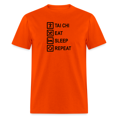 Tai Chi, Eat Sleep, Repeat Men's T-Shirt - orange