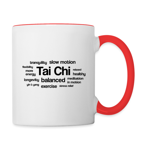 Tai Chi Health Benefits Mug - white/red