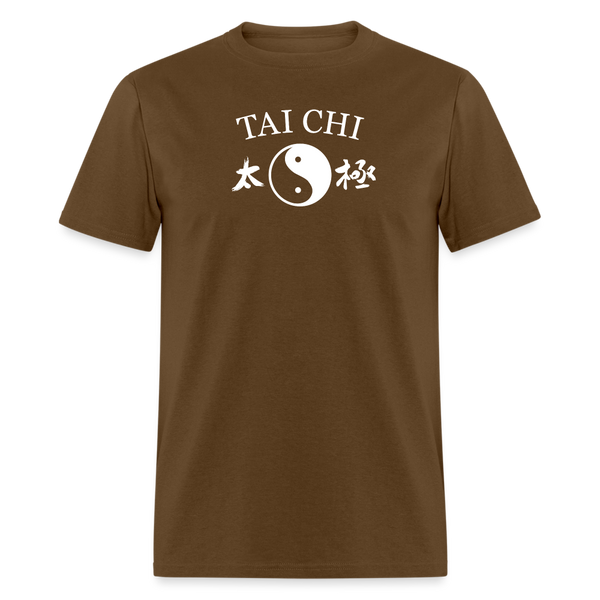 Tai Chi Yin and Yang with Kanji Men's T-Shirt - brown