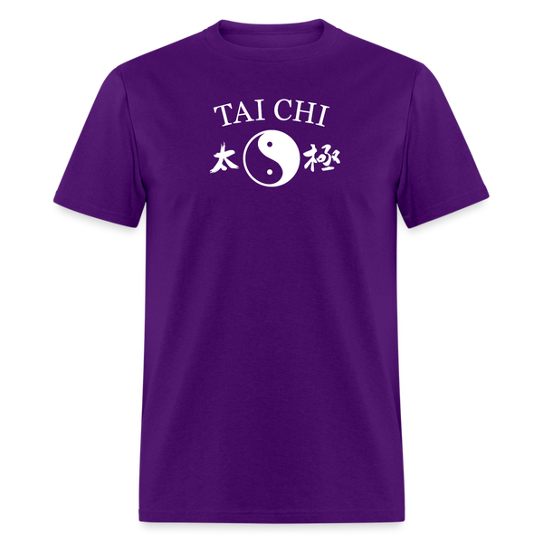 Tai Chi Yin and Yang with Kanji Men's T-Shirt - purple