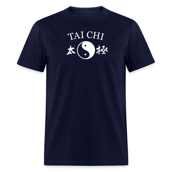 Tai Chi Yin and Yang with Kanji Men's T-Shirt - navy