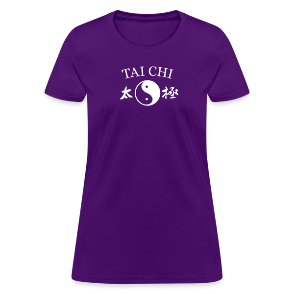 Tai Chi Yin and Yang with Kanji Women's T-Shirt - purple