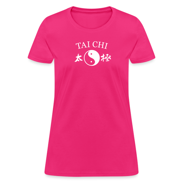 Tai Chi Yin and Yang with Kanji Women's T-Shirt - fuchsia