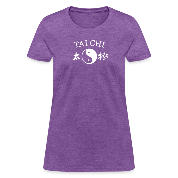 Tai Chi Yin and Yang with Kanji Women's T-Shirt - purple heather