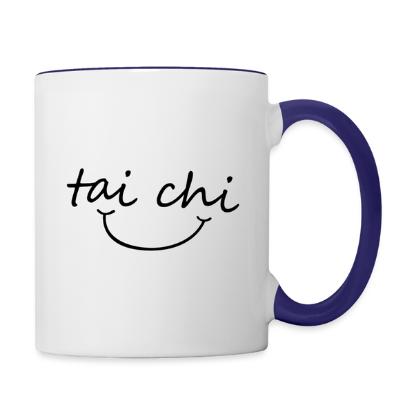 Tai Chi Smile Mug - white/cobalt blue