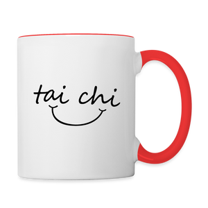Tai Chi Smile Mug - white/red